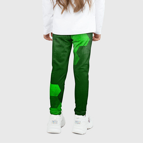 Детские легинсы Honda - green gradient вертикально / 3D-принт – фото 4