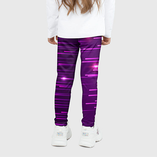 Детские легинсы Цветные светящиеся полосы / 3D-принт – фото 4