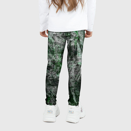 Детские легинсы Абстракция - grey emerald rock / 3D-принт – фото 4