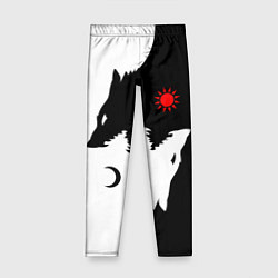 Леггинсы для девочки Инь янь волки, цвет: 3D-принт