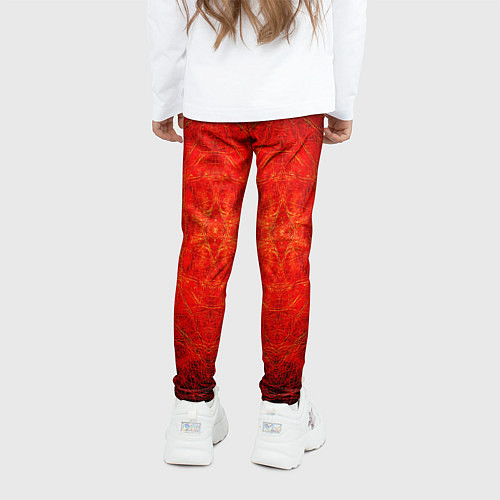 Детские легинсы Красно-черная кожа дракона / 3D-принт – фото 4