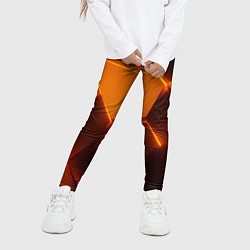 Леггинсы для девочки Оранжевые объемные пластины, цвет: 3D-принт — фото 2