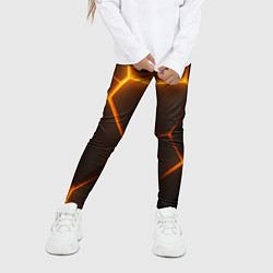 Леггинсы для девочки Оранжевое свечение текстура, цвет: 3D-принт — фото 2