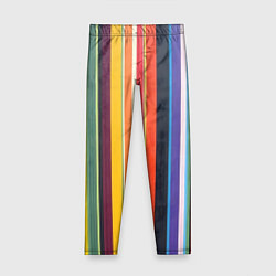 Леггинсы для девочки Разноцветная полоска, цвет: 3D-принт
