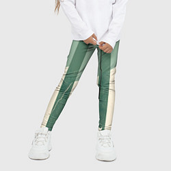 Леггинсы для девочки Зеленые полосы, цвет: 3D-принт — фото 2