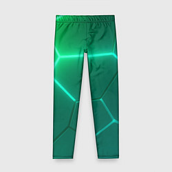 Леггинсы для девочки Зеленые неоновые плитки, цвет: 3D-принт