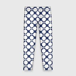 Леггинсы для девочки Серо-белый узор в клетку и горох ретро, цвет: 3D-принт