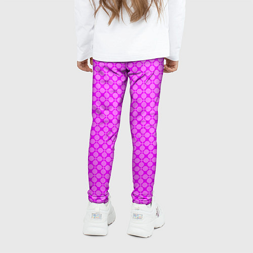 Детские легинсы Неоновый малиновый розовый узор в горошек / 3D-принт – фото 4