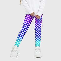 Леггинсы для девочки Monster шахматная клетка градиент, цвет: 3D-принт — фото 2