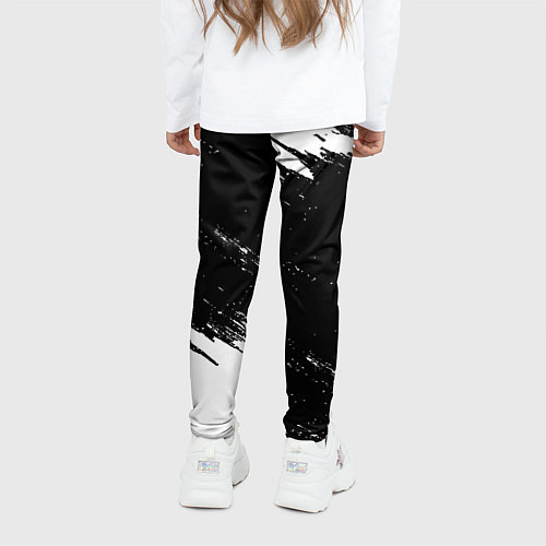 Детские легинсы Monster energy краски штрихи белые / 3D-принт – фото 4