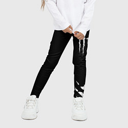 Леггинсы для девочки Monster energy fire white, цвет: 3D-принт — фото 2