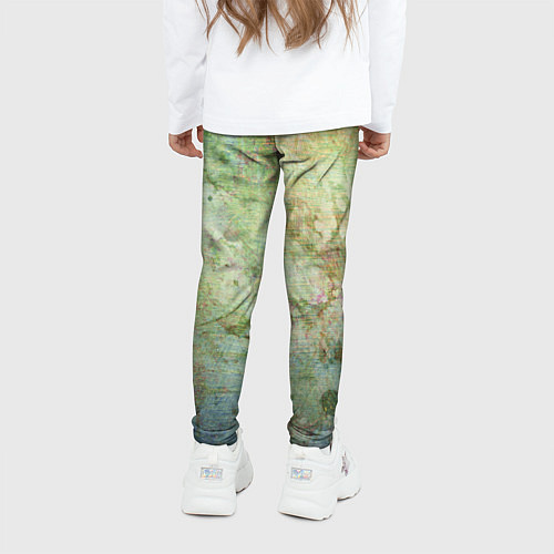 Детские легинсы Абстракция - faded spots on a green background / 3D-принт – фото 4