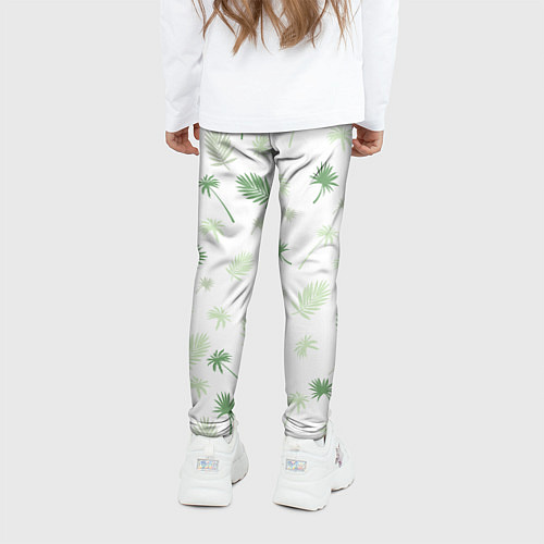 Детские легинсы Текстура белой гавайской рубашки / 3D-принт – фото 4