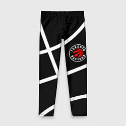 Леггинсы для девочки Торонто Рэпторс - текстура мяча, цвет: 3D-принт