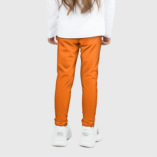 Детские легинсы ФК Урал - текстура оранжевая / 3D-принт – фото 4