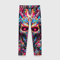 Леггинсы для девочки Art cyber skull - ai art fantasy, цвет: 3D-принт