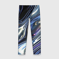 Леггинсы для девочки Серебро жидкий металл, цвет: 3D-принт