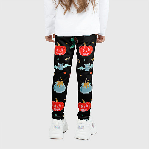 Детские легинсы Halloween red pumpkin / 3D-принт – фото 4
