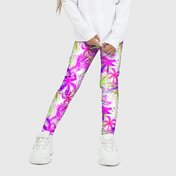 Леггинсы для девочки Palm tree pink, цвет: 3D-принт — фото 2