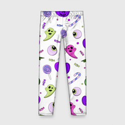 Леггинсы для девочки Halloween purple pumpkin pattern, цвет: 3D-принт