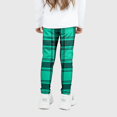 Детские легинсы Checkered turquoise / 3D-принт – фото 4