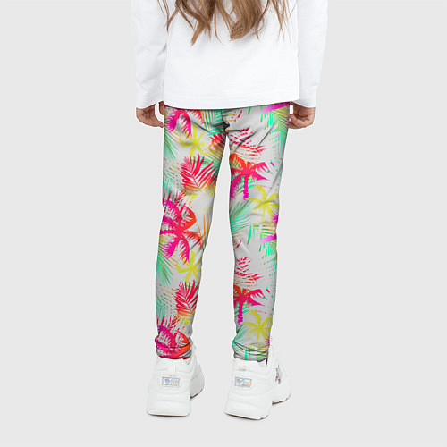 Детские легинсы Palm yellow pink / 3D-принт – фото 4