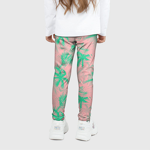 Детские легинсы Palm turquoise pink / 3D-принт – фото 4