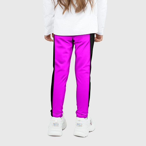 Детские легинсы Color black pink lines / 3D-принт – фото 4