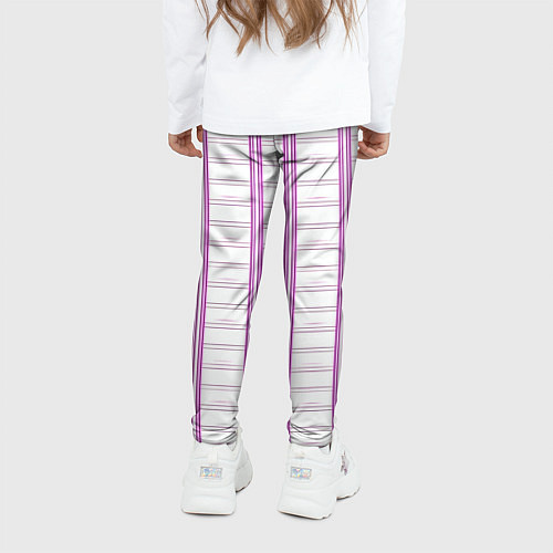 Детские легинсы Color white cage pink line / 3D-принт – фото 4