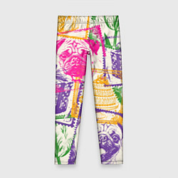 Леггинсы для девочки Мопс и праздник, цвет: 3D-принт