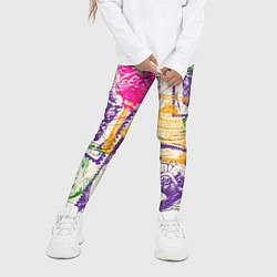 Леггинсы для девочки Мопс и праздник, цвет: 3D-принт — фото 2