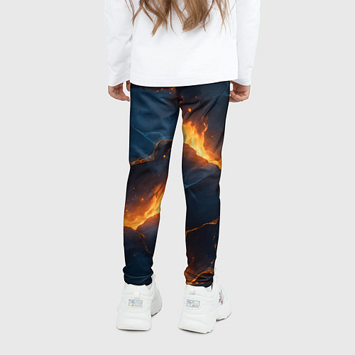 Детские легинсы Разлом плит с огнем / 3D-принт – фото 4