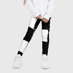 Леггинсы для девочки Черные квадраты в виде шахматной доски, цвет: 3D-принт — фото 2