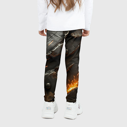 Детские легинсы Искры метала под камуфляжем / 3D-принт – фото 4