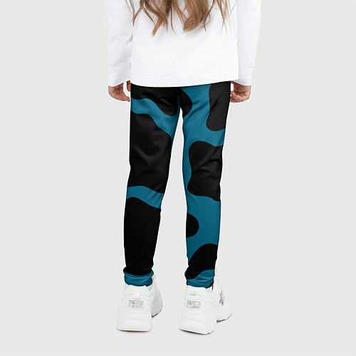 Детские легинсы Синяя коровья расцветка / 3D-принт – фото 4