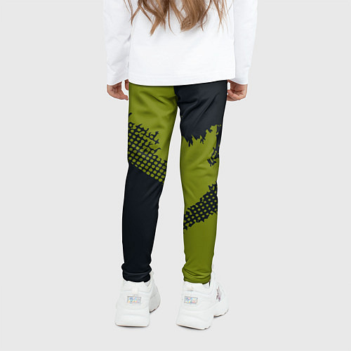 Детские легинсы Абстрактная текстура в зеленом / 3D-принт – фото 4