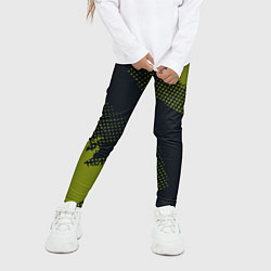 Леггинсы для девочки Абстрактная текстура в зеленом, цвет: 3D-принт — фото 2