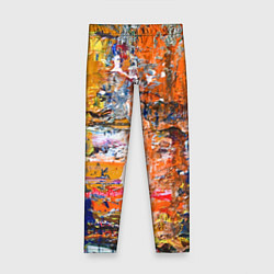 Леггинсы для девочки Абстрактные мазки кистью художника, цвет: 3D-принт