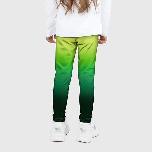 Детские легинсы Градиент укропное зеленое омбре / 3D-принт – фото 4