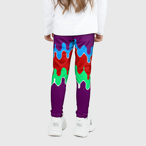 Детские легинсы Фиолетовый с искажёнными абстрактными полосами / 3D-принт – фото 4