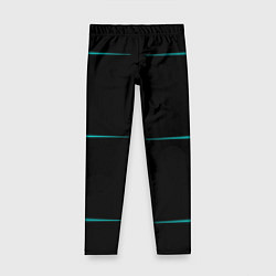 Леггинсы для девочки Color black blue stripes, цвет: 3D-принт