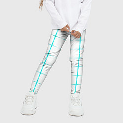 Леггинсы для девочки Color white light blue crosses, цвет: 3D-принт — фото 2