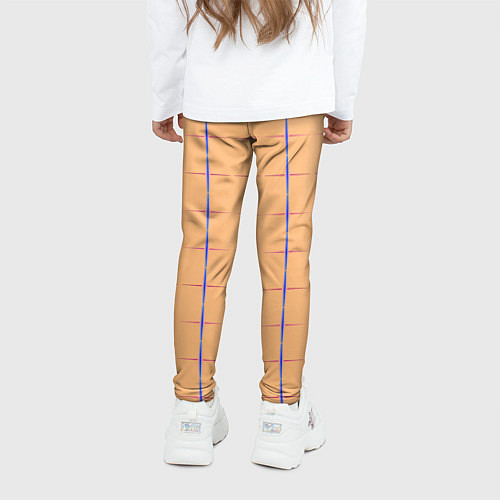 Детские легинсы Color beige blue cross / 3D-принт – фото 4
