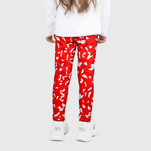 Детские легинсы Красный яркий камуфляж / 3D-принт – фото 4