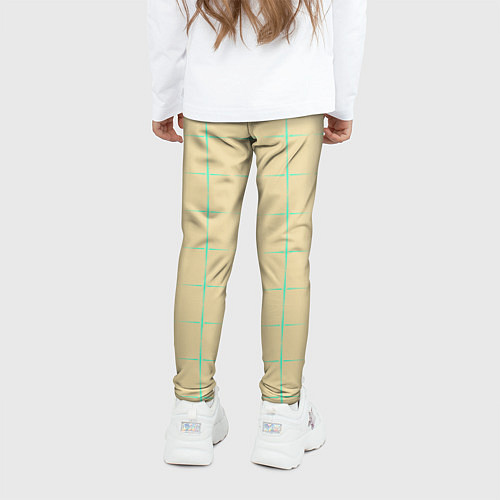 Детские легинсы Color beige green crosses / 3D-принт – фото 4