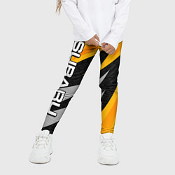 Леггинсы для девочки Субару - желтый, цвет: 3D-принт — фото 2