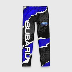 Леггинсы для девочки Subaru - синий разрыв, цвет: 3D-принт