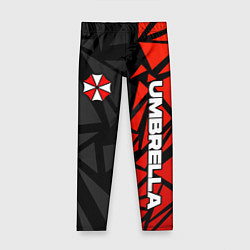 Леггинсы для девочки Umbrella corp - красные фрагменты, цвет: 3D-принт