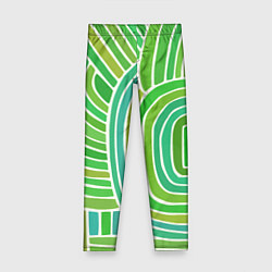 Леггинсы для девочки Абстрактный узор зеленый, цвет: 3D-принт