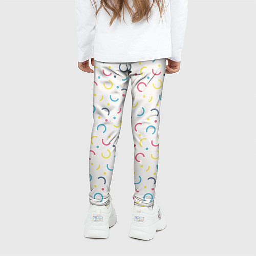 Детские легинсы Цветные точки и дуги на белом / 3D-принт – фото 4